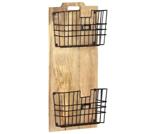 Prie Sienos Montuojamas Stovas Žurnalams, 33X10X67cm Mango