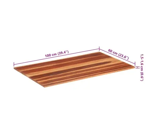 Lauaplaat Akaatsiapuidust 15-16 Mm 60 X 100 Cm