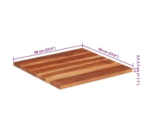 Lauaplaat Akaatsiapuidust 25-27 Mm 60 X 60 Cm