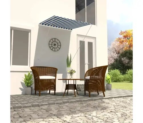 Sissetõmmatav Varikatus, 100 X 150 cm Sinine Ja Valge