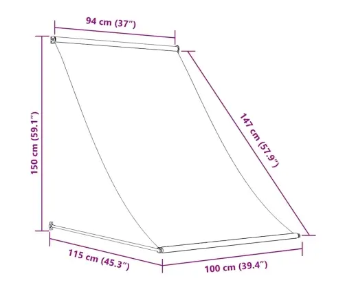 Izvelkama Markīze, 100X150 Cm, Oranža Ar Brūnu Vidaxl