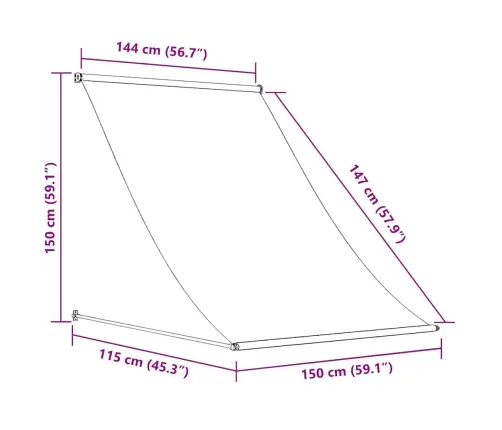 Markīze, Oranža Ar Brūnu, 150X150 Cm, Izvelkama Vidaxl