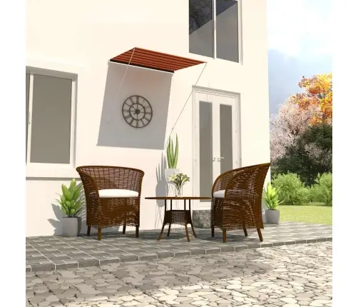 Markīze, Oranža Ar Brūnu, 150X150 Cm, Izvelkama Vidaxl