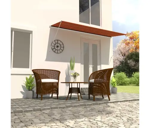 Ištraukiama Markizė, Oranžinės Ir Rudos Spalvos, 350X150Cm