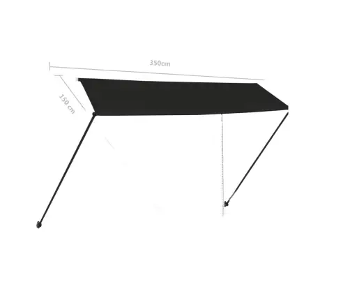 Izvelkama Markīze Ar Led, 350X150 Cm, Antracītpelēka Vidaxl