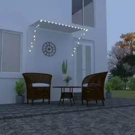 Sissetõmmatav Varikatus Lediga, 200 X 150 cm Kreemjasvalge