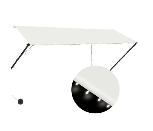 Ištraukiama Markizė Su Led, Kreminės Spalvos, 300X150Cm