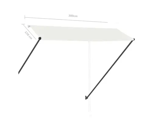Ištraukiama Markizė Su Led, Kreminės Spalvos, 300X150Cm