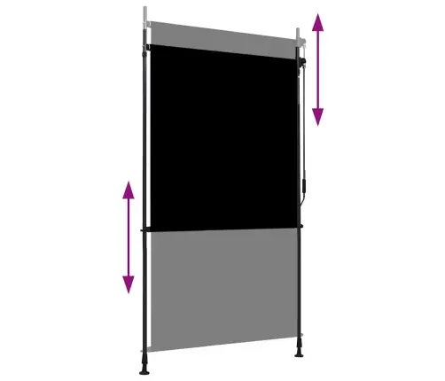 Āra Ruļļu Žalūzija, 120X270 Cm, Antracītpelēka  Vidaxl