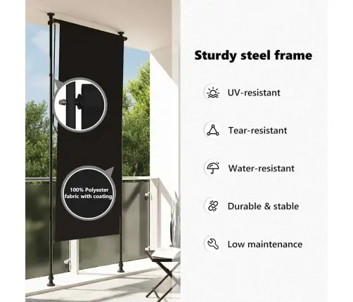 Āra Ruļļu Žalūzija, 120X270 Cm, Antracītpelēka  Vidaxl