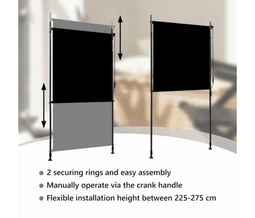 Āra Ruļļu Žalūzija, 120X270 Cm, Antracītpelēka  Vidaxl