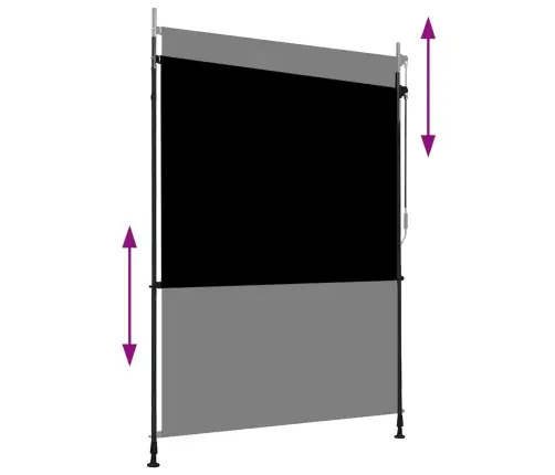 Āra Ruļļu Žalūzija, 150X270 Cm, Antracītpelēka  Vidaxl