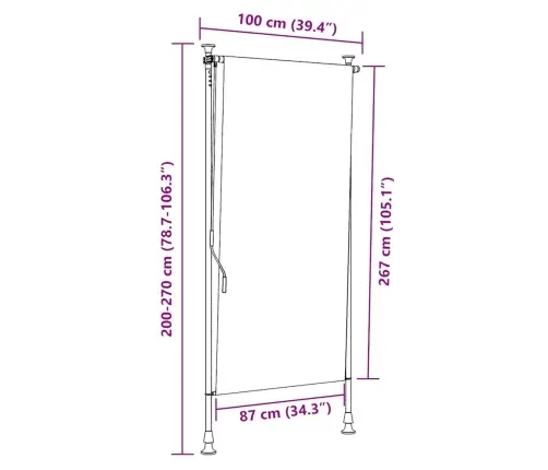 Väliruloo 100 X 270 cm Kreemjasvalge