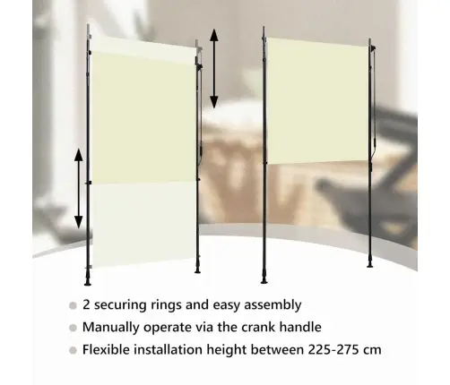 Lauko Roletas, Kreminės Spalvos, 120X270Cm