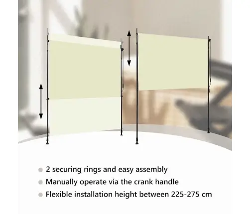 Āra Ruļļu Žalūzija, 200X270 Cm, Krēmkrāsas Vidaxl