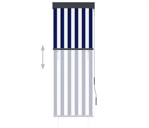 Āra Ruļļu Žalūzija, 60X250 Cm, Zila Un Balta Vidaxl