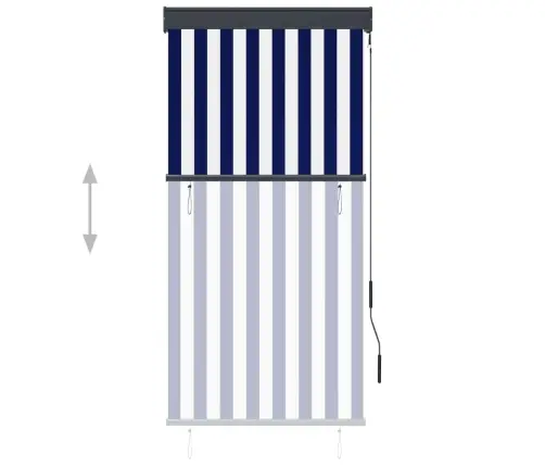 Āra Ruļļu Žalūzija, 80X250 Cm, Zila Un Balta Vidaxl Āra Ruļļu Žalūzija, 80X250 Cm, Zila Un Balta Vidaxl
