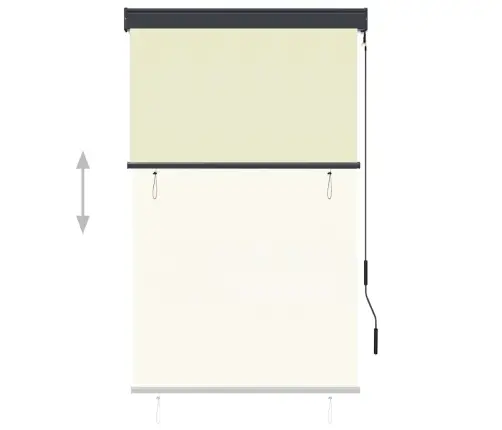 Āra Ruļļu Žalūzija, 100X250 Cm, Krēmkrāsas Vidaxl