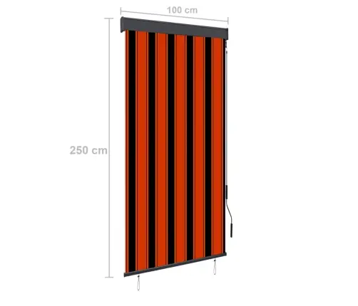 Väliruloo 100 X 250 cm Oranž Ja Pruun
