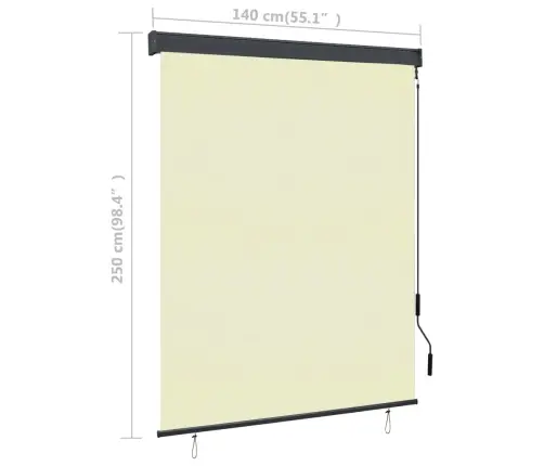 Āra Ruļļu Žalūzija, 140X250 Cm, Krēmkrāsas Vidaxl