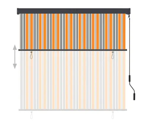 Āra Ruļļu Žalūzija, 160X250 Cm, Dzeltena Un Zila Vidaxl