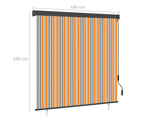 Āra Ruļļu Žalūzija, 160X250 Cm, Dzeltena Un Zila Vidaxl