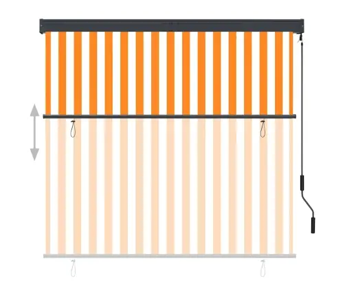 Āra Ruļļu Žalūzija, 160X250 Cm, Balta Un Oranža  Vidaxl Āra Ruļļu Žalūzija, 160X250 Cm, Balta Un Oranža  Vidaxl