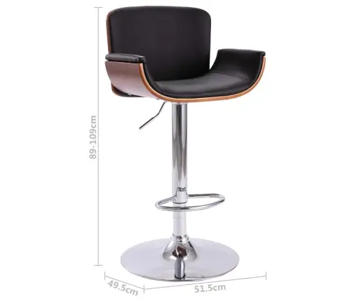 Bāra Krēsls, Melna Mākslīgā Āda Vidaxl