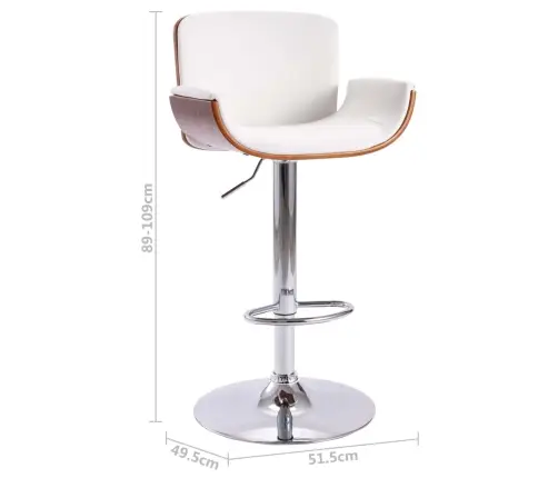 Bāra Krēsls, Balta Mākslīgā Āda Vidaxl