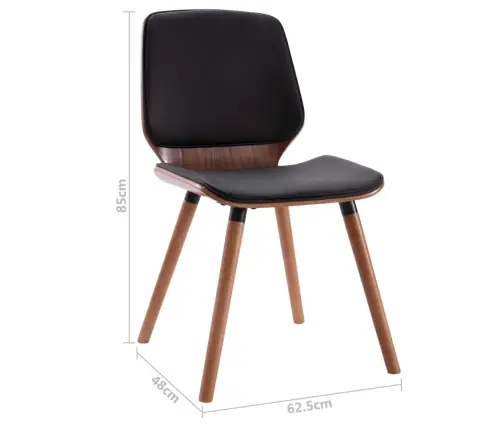 Virtuves Krēsli, 2 Gab., Melna Mākslīgā Āda Vidaxl