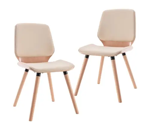 Söögitoolid 2 Tk, Kreemjasvalge, Kunstnahk