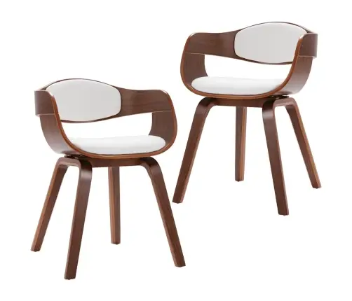 Virtuves Krēsli, 2 Gab., Liekts Koks Un Mākslīgā Āda Vidaxl