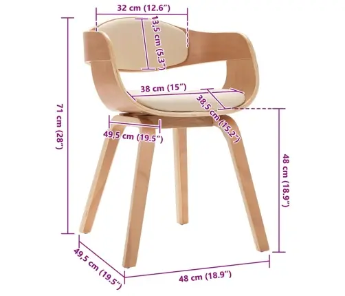 Virtuves Krēsli, 2 Gab., Liekts Koks Un Mākslīgā Āda Vidaxl