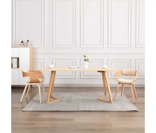 Virtuves Krēsli, 2 Gab., Liekts Koks Un Mākslīgā Āda Vidaxl