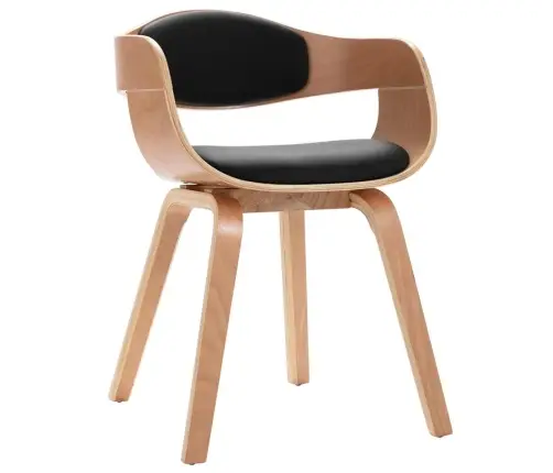 Valgomojo Kėdės, 2Vnt., Išlenkta Mediena Ir Dirbtinė Oda