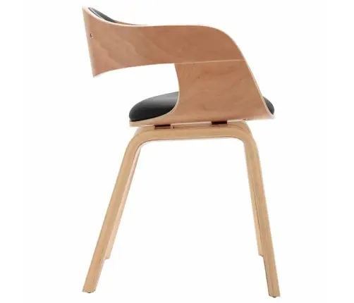 Valgomojo Kėdės, 2Vnt., Išlenkta Mediena Ir Dirbtinė Oda