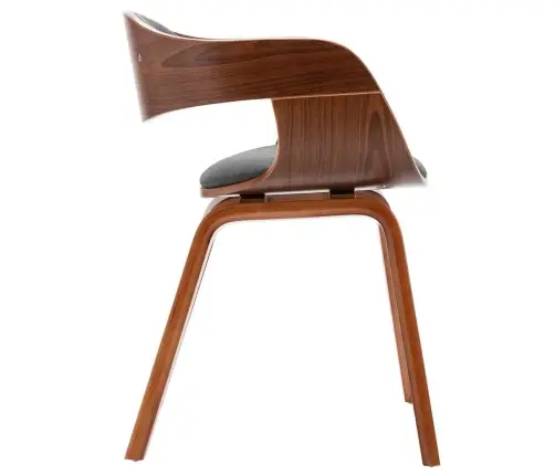 Valgomojo Kėdės, 2Vnt., Pilkos, Išlenkta Mediena Ir Audinys