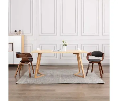 Valgomojo Kėdės, 2Vnt., Pilkos, Išlenkta Mediena Ir Audinys