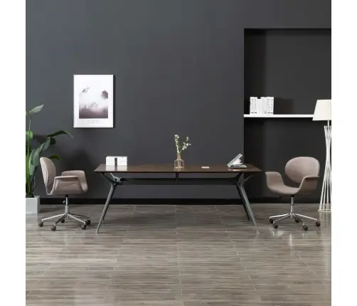 Grozāms Virtuves Krēsls, Pelēkbrūns Audums Vidaxl