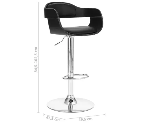 Baro Taburetė, Juodos Spalvos, Dirbtinė Oda