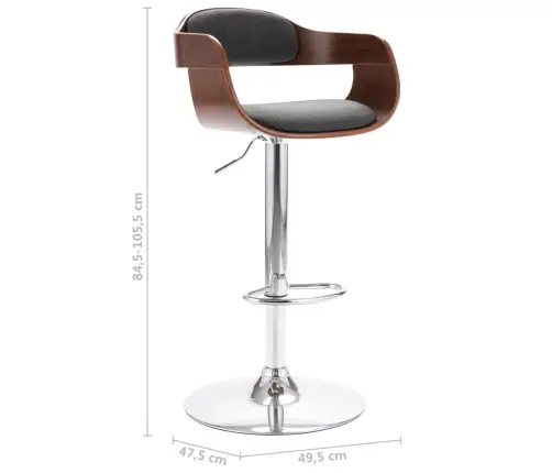 Baro Taburetė, Pilkos Spalvos, Fanera Ir Audinys