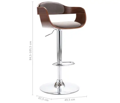 Bāra Krēsls, Saplāksnis, Pelēkbrūns Audums Vidaxl