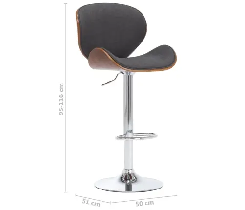 Bāra Krēsls, Pelēks Audums Vidaxl