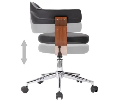 Pasukama Valgomojo Kėdė, Juoda, Lenkta Mediena Ir Dirbtinė Oda