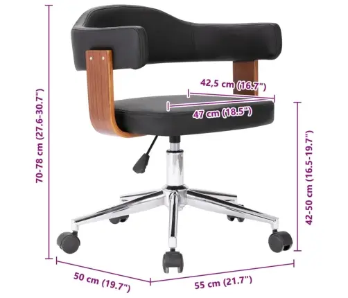 Pasukama Valgomojo Kėdė, Juoda, Lenkta Mediena Ir Dirbtinė Oda