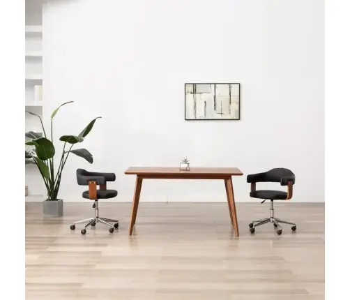 Pasukama Valgomojo Kėdė, Juoda, Lenkta Mediena Ir Dirbtinė Oda