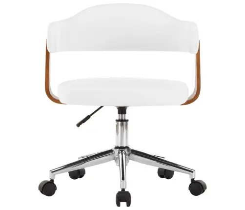 Grozāms Virtuves Krēsls, Balts Izliekts Koks Un Mākslīgā Āda Vidaxl