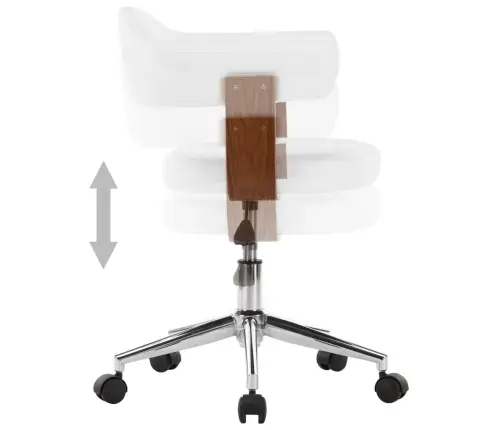 Grozāms Virtuves Krēsls, Balts Izliekts Koks Un Mākslīgā Āda Vidaxl