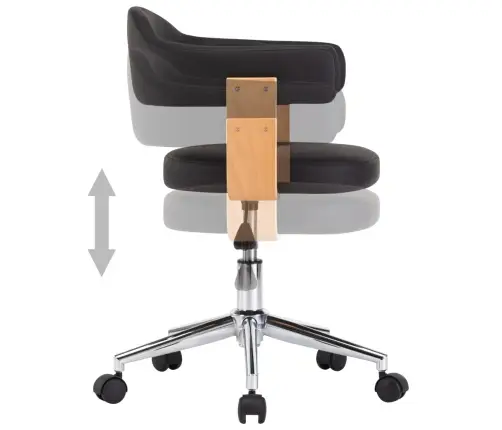 Grozāms Virtuves Krēsls, Melns Izliekts Koks Un Mākslīgā Āda Vidaxl