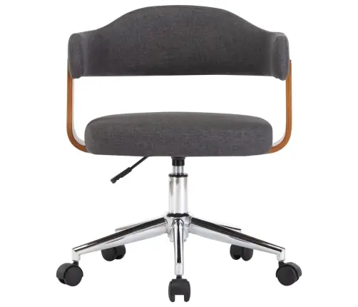 Grozāms Virtuves Krēsls, Pelēks Izliekts Koks Un Audums  Vidaxl Grozāms Virtuves Krēsls, Pelēks Izliekts Koks Un Audums  Vidaxl